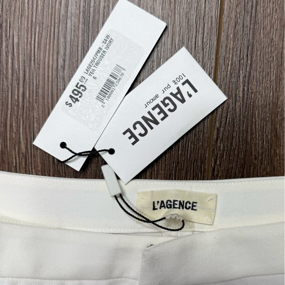 L'AGENCE Sawyer trouser pant in ivory 6 - Picture 8 of 12